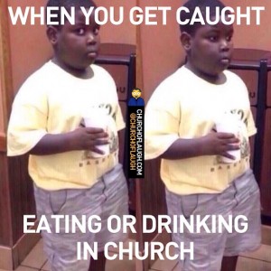 drinking in church