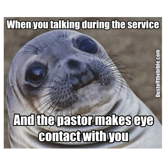 eye contact in church meme