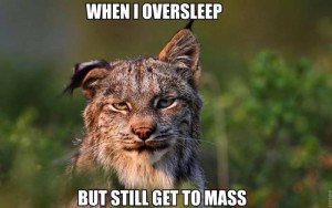 over slept for mass - catholic memes