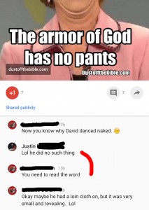 David did not dance naked