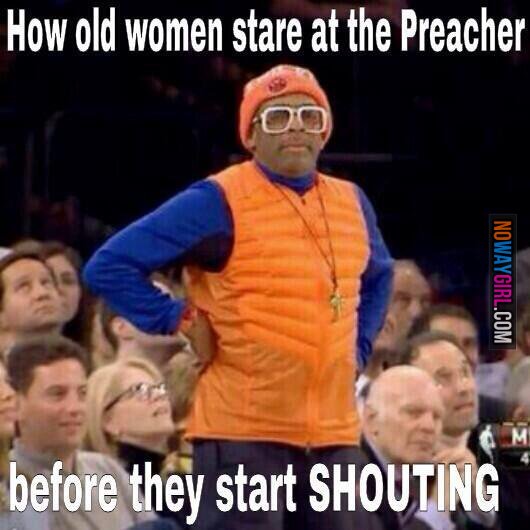 Old women at church christian meme