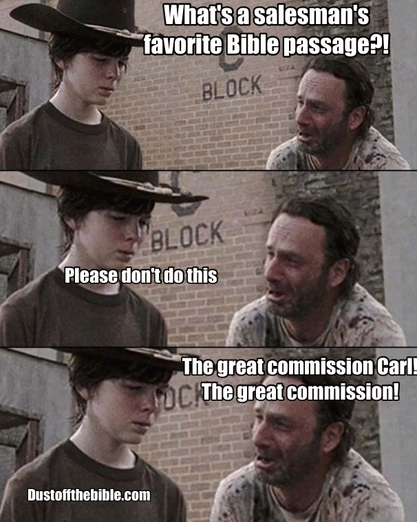 Carl Walking Dead Christian Meme Great Commission