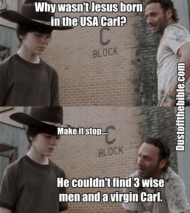 Jesus Birth Carl Walking Dead Meme