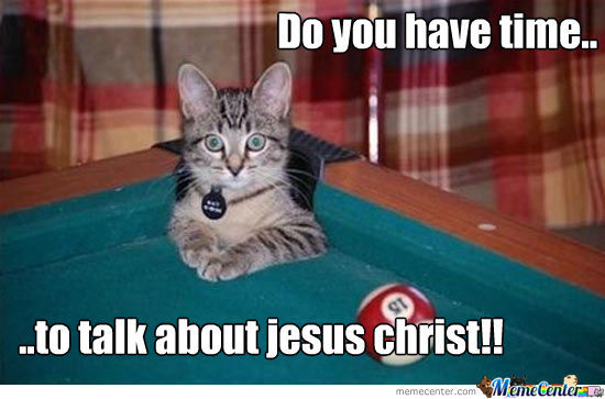 Jesus cat Christian meme