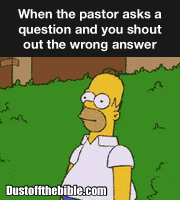 Wrong answer in church meme