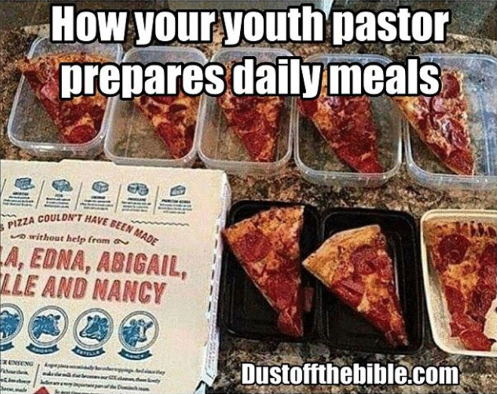 Youth pastor meal planning meme