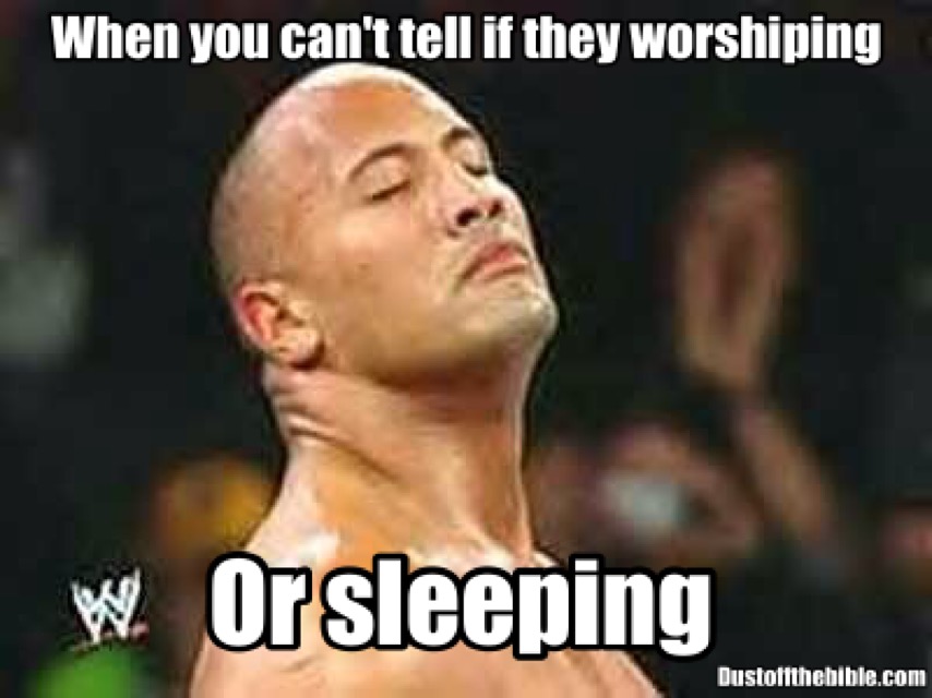 Sleeping or worshipping in church meme
