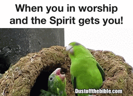 When the spirit gets you in worship meme