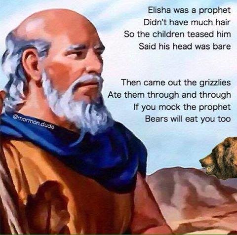 Never mock a prophet christian meme Elisha