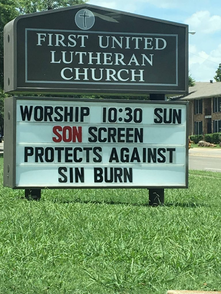 Son screen and sin burn Christian church sign meme