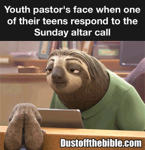 Youth pastor in church meme