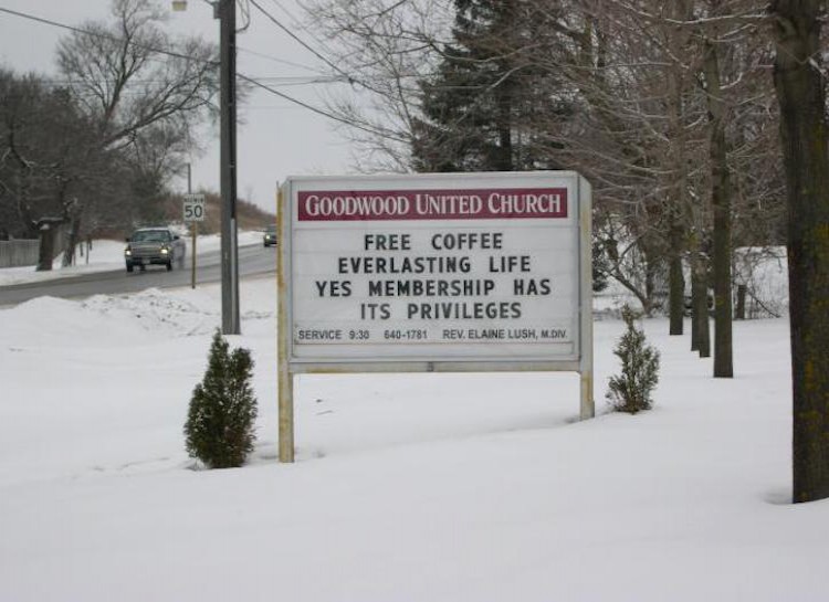 Membership has benefits church sign