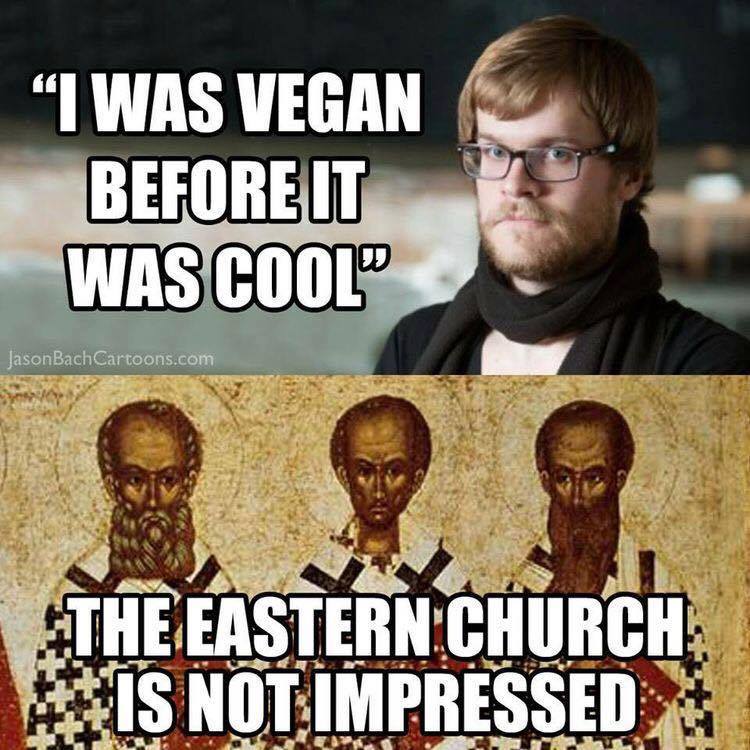 Orthodox vegan meme