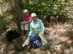 Twin sisters Sue Hollinger, in pink shirt, and Elrose Couric, seen here on a hike in the Green River Gorge, completed hiking all 2,190 miles of the Appalachian Trail. (Photo: Photo courtesy of David Doucette)