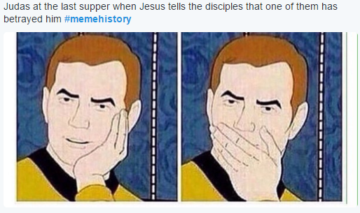 Judas at the last supper meme