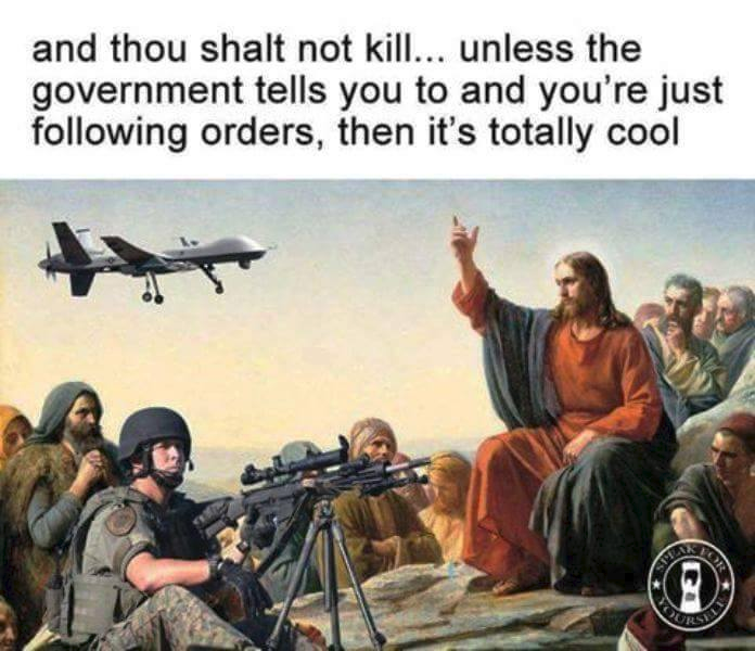 Thou shalt not kill unless meme