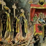 Jews Identified By Yellow Hats Being Burned At The Stake During Inquisition
