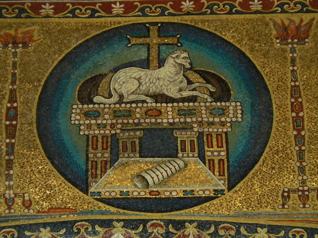 Santi Cosma e Damiano Apocalyptic Lamb, 6th Century