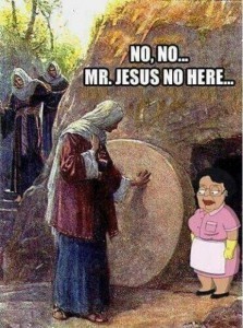 He is risen Christian meme