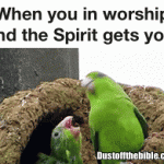 When the spirit gets you in worship meme