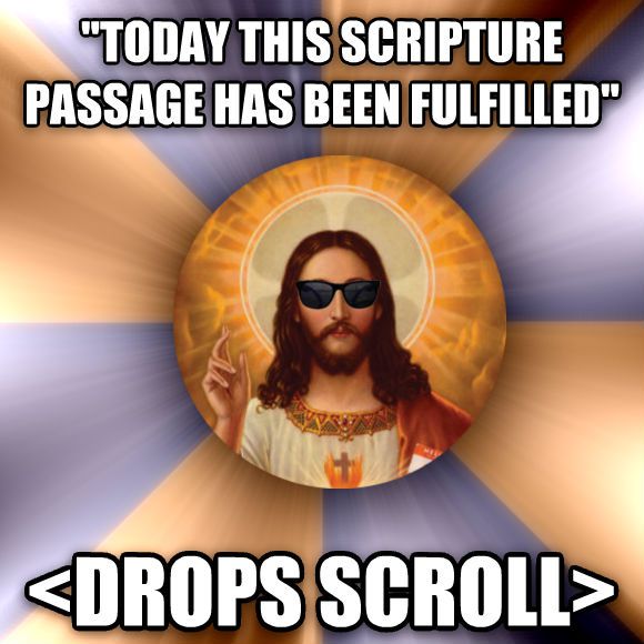 Drop the scroll Jesus meme