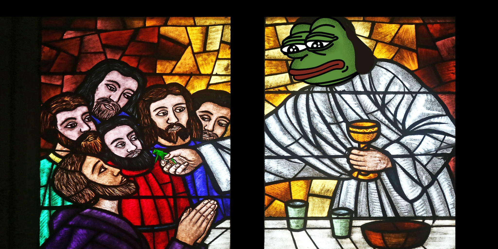 Pepe in stained glass