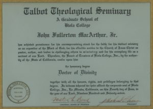 Honorary Doctorate Talbot John MacArthur