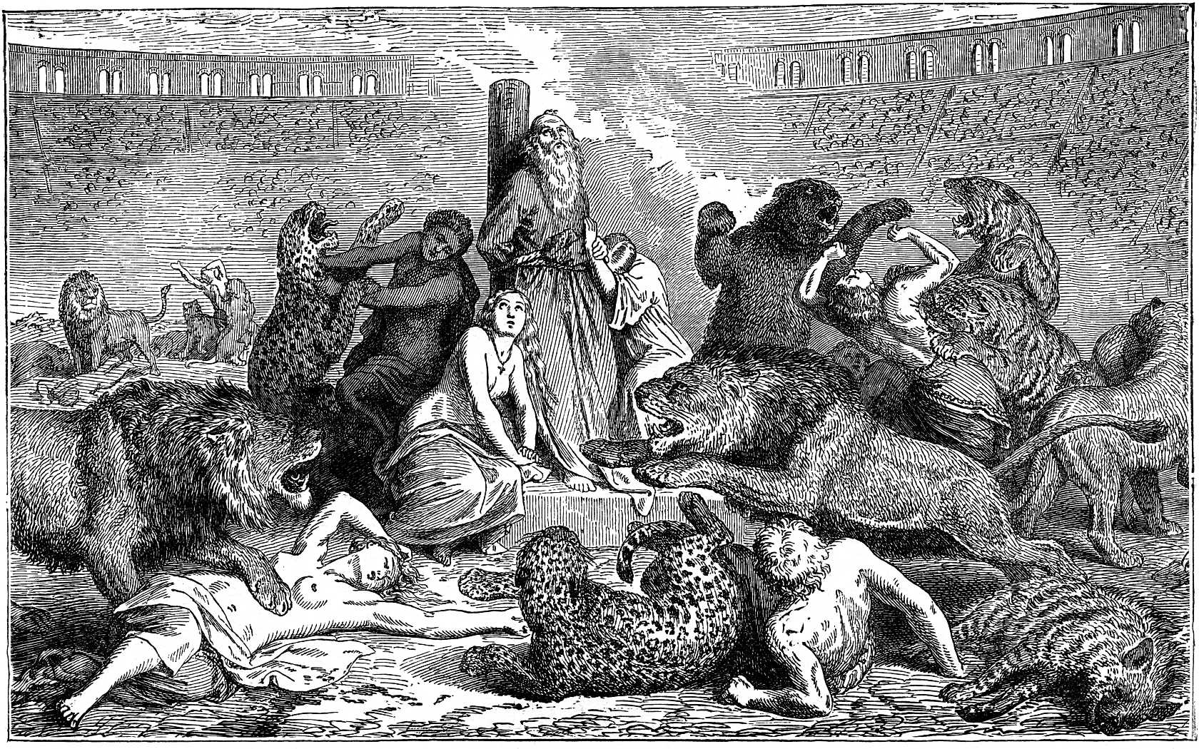 Christians fed to the wild beasts in Rome