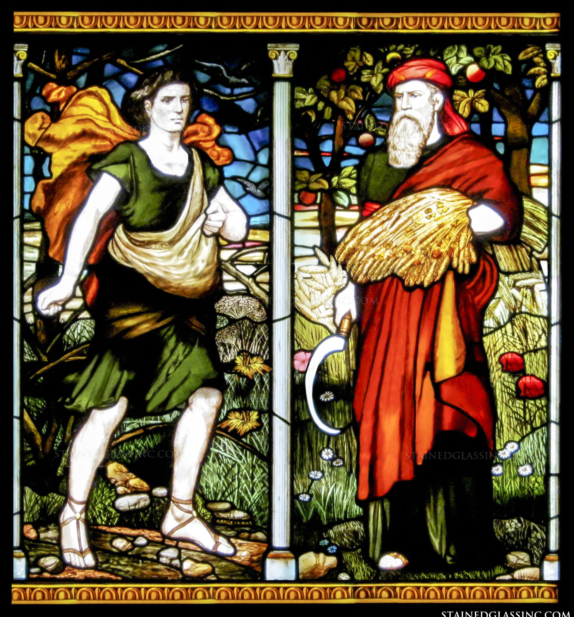 Parable of the sower, stained glass