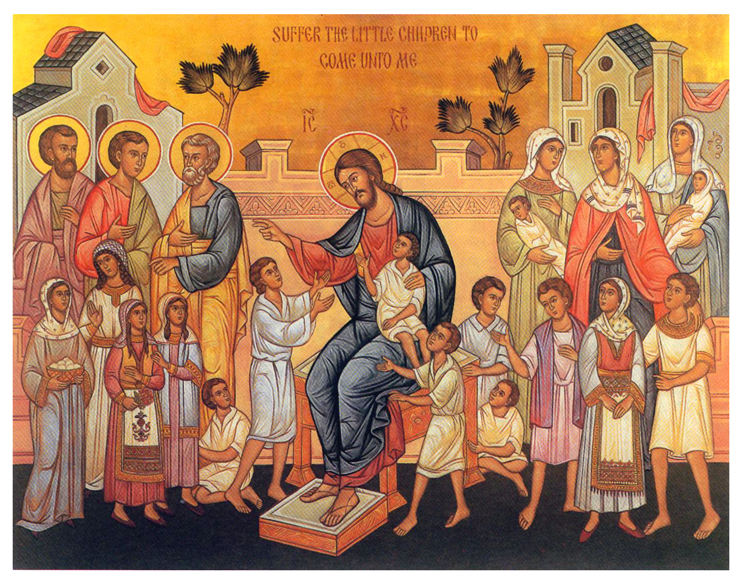 Christ with the children icon