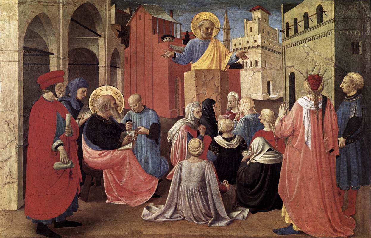 Saint Peter Preaching on Pentecost, by Fra Angelico, 1433