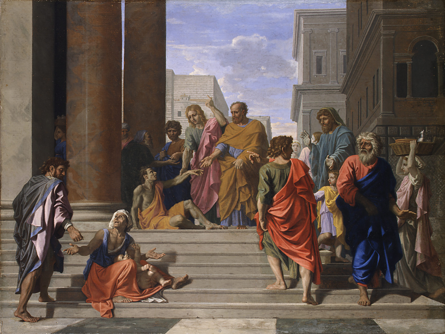Saint Peter and John Healing the Beggar, by Nicolas Poussin