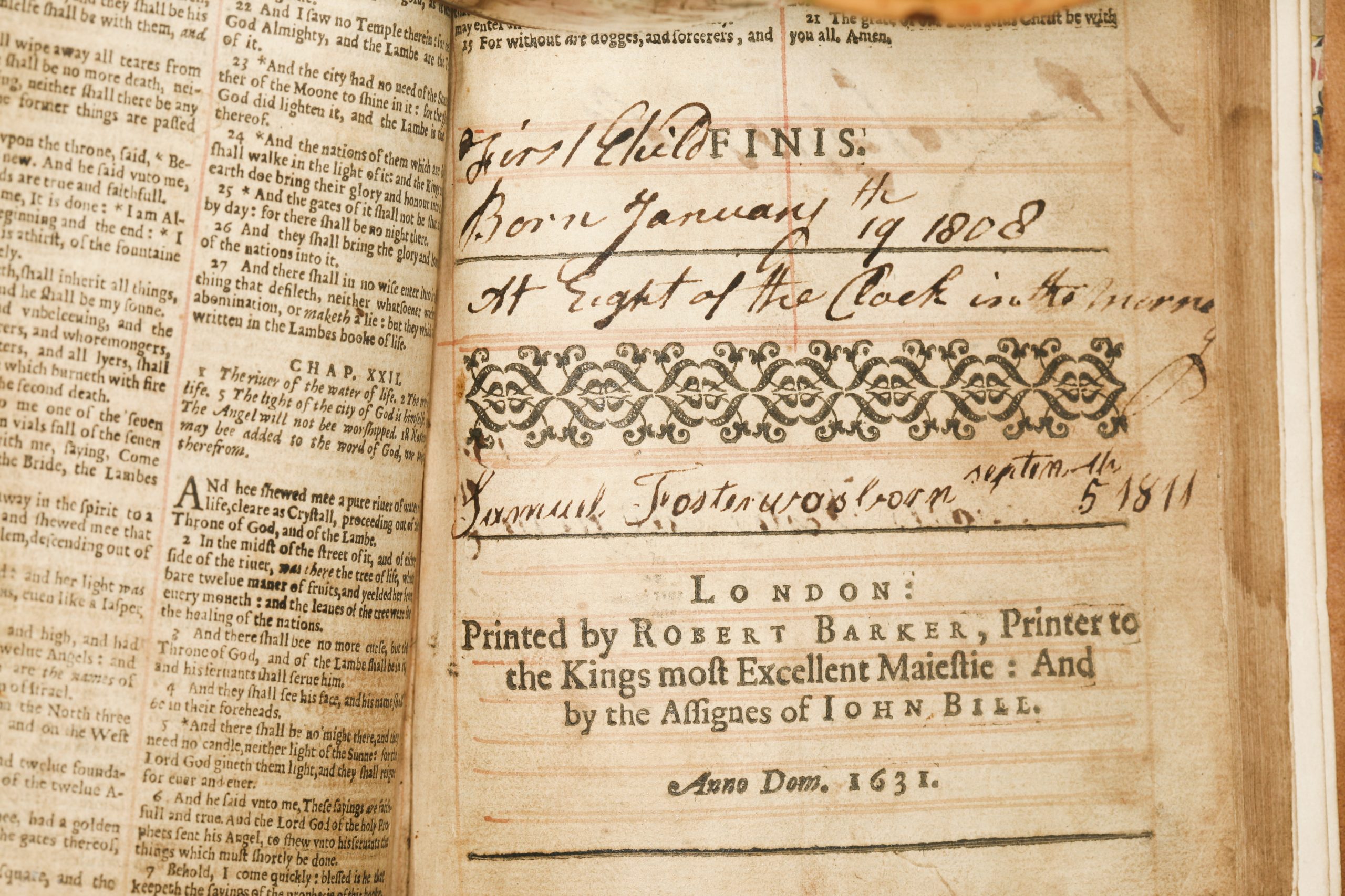 1631 Holy Bible, Robert Barker -John Bill, London. King James Version