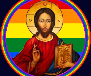 Jesus rainbow icon