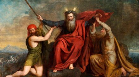 Brigstocke, Thomas, 1809-1881; Moses with His Arms Supported by Aaron and Hur