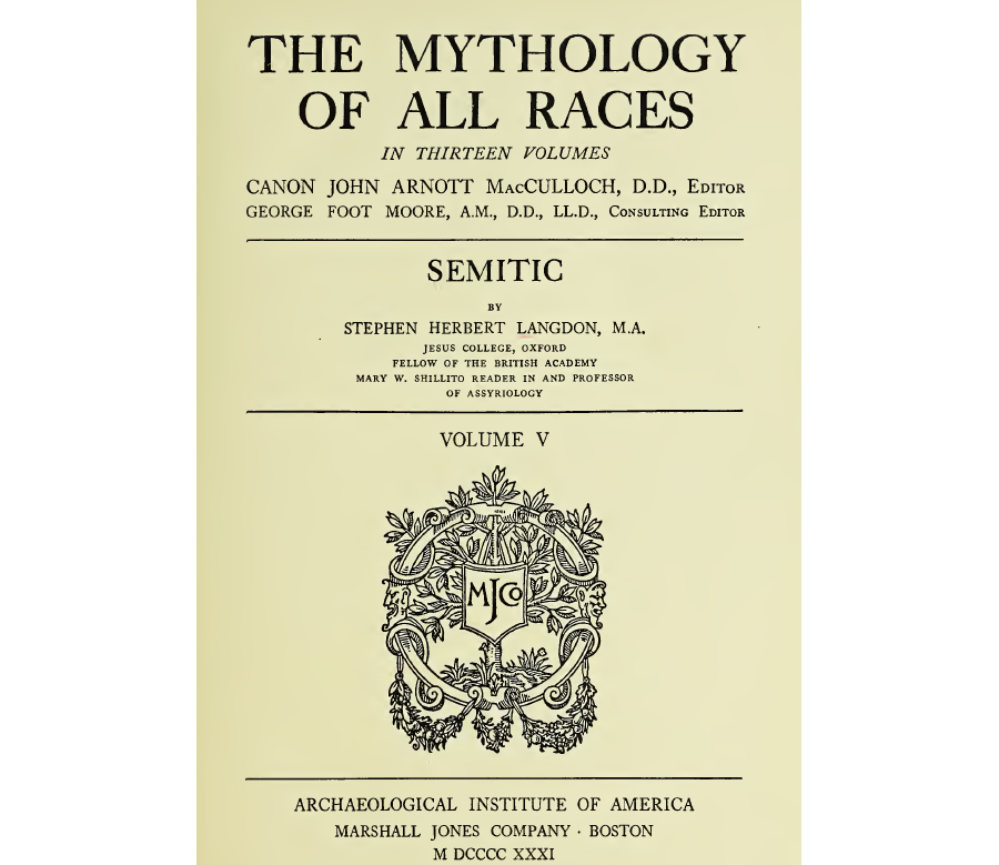 Mythology of All Races, Vol V, Semitic [PDF]